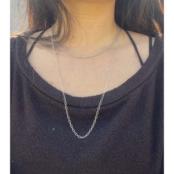 Tiffany & Co 24.5” Oval Link Chain Sterling Silver Necklace For Charms & Pendant - Picture 2 of 7